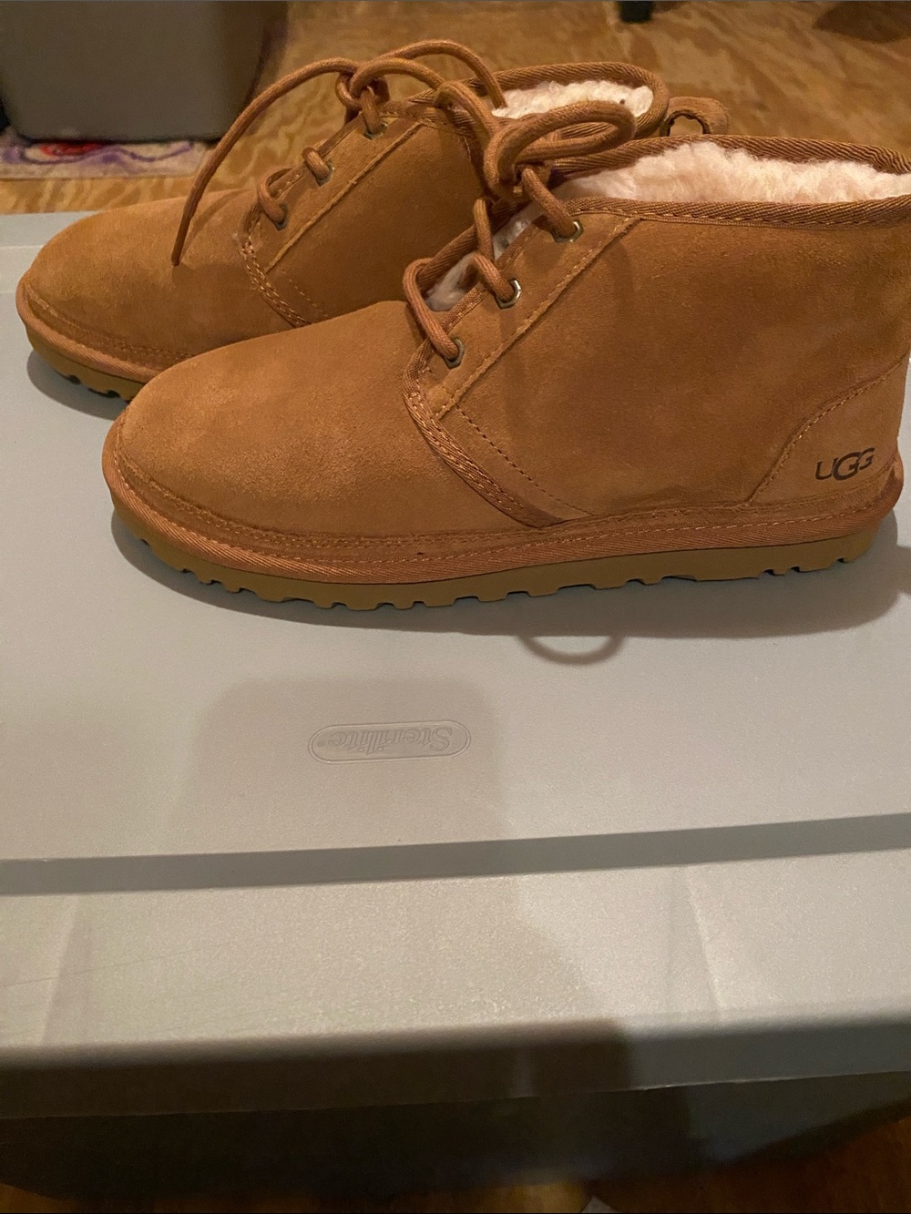 UGG womenChestnut Suede Lace-Up Ankle Boots
